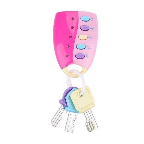 Pssopp Scene Simulation Toys, Smart Baby Toy Remote Car Control Key Toys Musical Learning Toy Kids Education Toys for Home(pink)