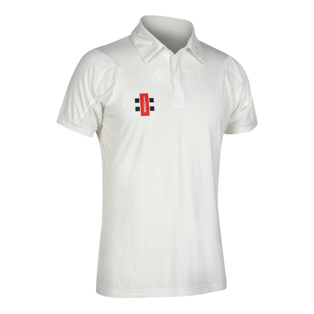 Gray Nicolls Velocity Short Sleeve Cricket Shirt - Senior - White - Medium