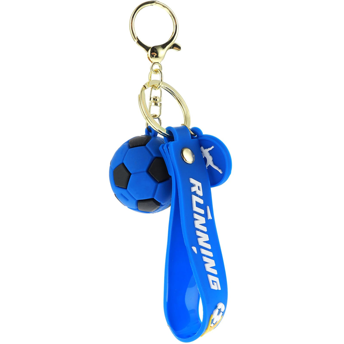 cobee Soccer Keychain Gift, Novelty Key Chain Soccer for Boys Sports Fan Silicone Key Rings Inspirational Football Gift Keyring for Kids Party Favors Reward Gift(Blue)