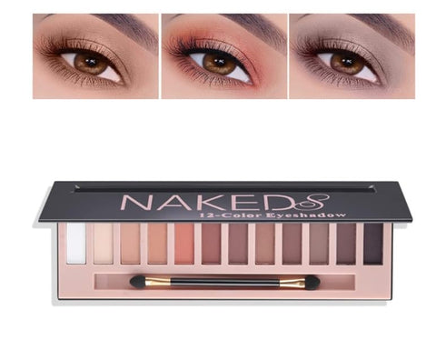 Generic 12 Colors Naked Eyeshadow Palette, Natural Nude Matte Pigment Eye Shadow Palette Makeup, With Brush, Long Lasting & Waterproof Smokey Professional Beauty Eye Makeup Kit?Matte?