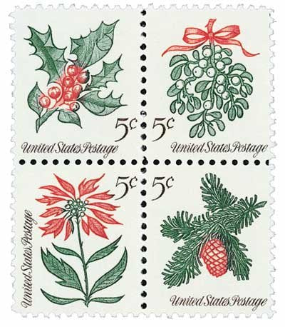 #1254-57 - 1964 5c Christmas Postage Stamp Numbered Plate Block (4)