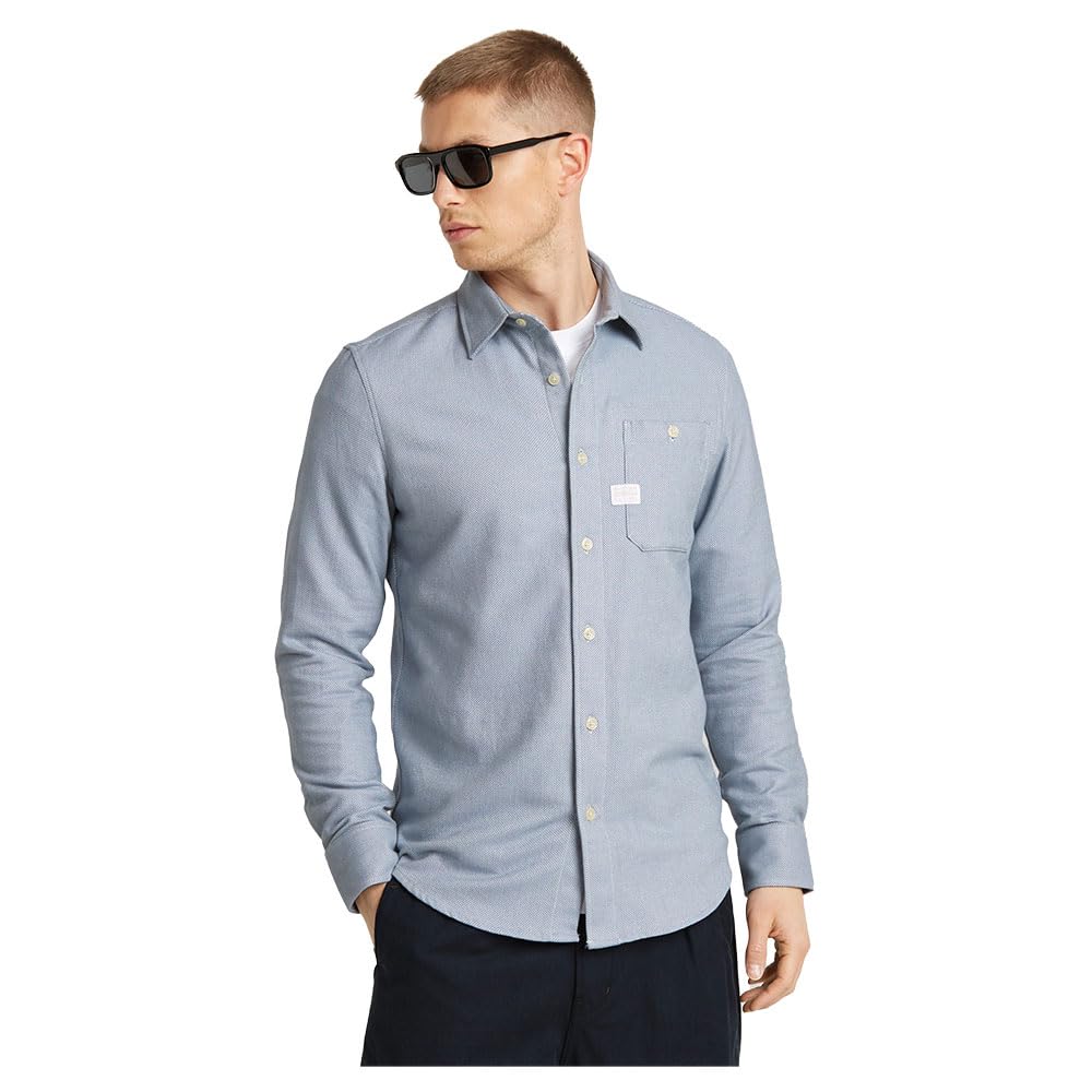 G-Star Men's Bristum 2.0 Slim Shirt , Multicolour (ash blue bt D23553-D742-G771), L
