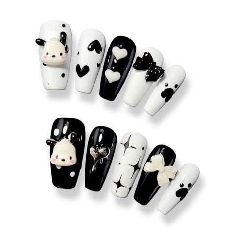 Anime Press on Nails Kawaii Press on Nails Kuromi Press on Nails pochacco Press on Nails Anime 3D Nail Decal Anime Press on Nails Nana (POCHA)