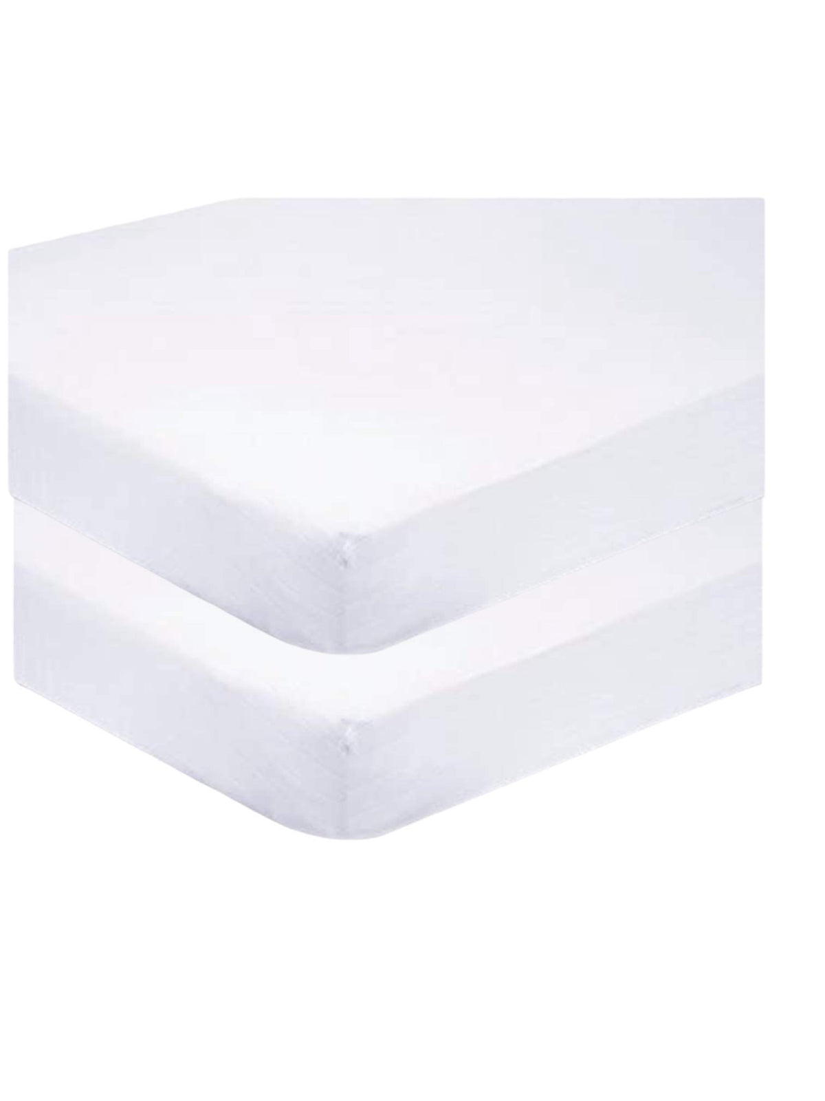 Sasma Home - 2 x Cot Fitted Sheets 120x60cm - 100% Cotton, Soft breathable baby cot sheets (White)