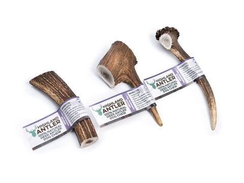 Highland Antler - Natural Antler Dog Chew. Pack of 1x Medium (75-150g) Naturally Shed Red Deer Antler, Long Lasting Dog Chew Bone With Calcium And Minerals (Shape may vary)
