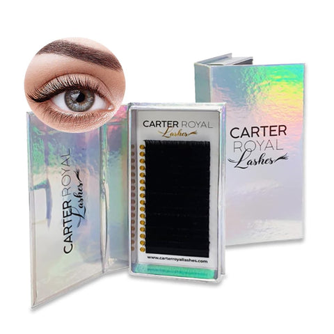 Carter Royal Russian Volume Silk Individual 16 Pairs Eyelash Extensions Volume Curl Natural Look False Eyelashes Fluppy Styles Lashes Easy to Stick For Daily Use And Party Lashes - C-0.07 (11mm)