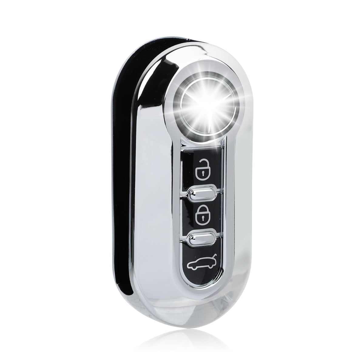 Key Covers for Fiat 500, 3 Button Car Key Shell Case Holder, TPU Key Protective Fob Car Fit for Fiat 500 500X 500L (Sliver)