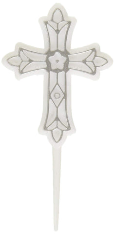 Silver & White Religious Plastic Picks -3" (6 Pack of 36) - Perfect for Spiritual Gatherings, Devotional Events, and Home Decor