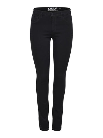 ONLY Women's Onlrain Reg Skinny Fit Jeans Skinny fit Jeans, Black, XL / 32L