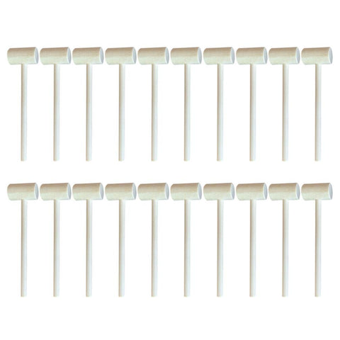 Wooden Hammers Mallet Solid Wood Flat Head Hammering and Pounding Toys, Pack of 20