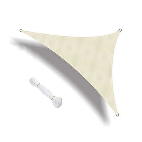 LZstrong Sun Sail Shade, Triangle Garden Sail Canopy, Waterproof Anti-UV Sunscreen Awning Canopy for Outdoor Garden Patio Party Backyard Yard Camping (Beige,3 * 3 * 3m)