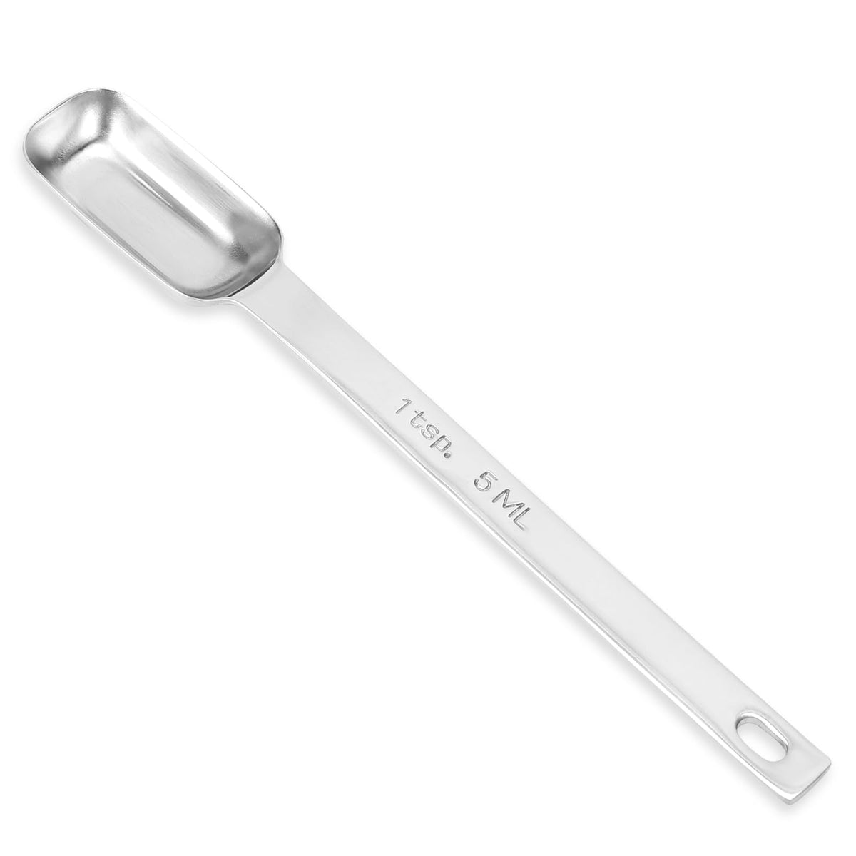 1 Teaspoon Stainless Steel Single 5 ml Measuring Spoon Teaspoon Rectangular Individual Measuring Spoons (1Tsp | 5 ML | 5 cc | 1/3 Tablespoon)