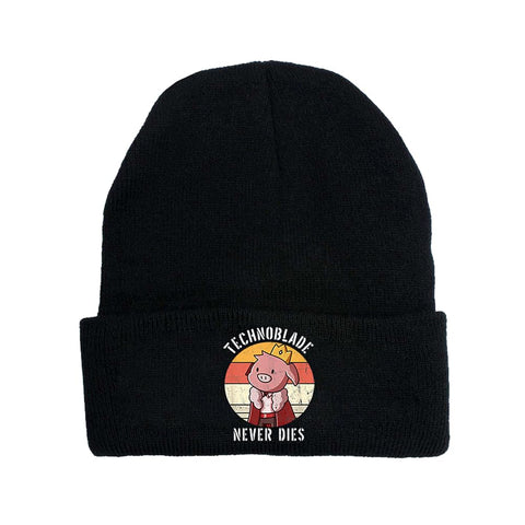 OVCOSER Technoblade Hat Knit Cuffed Beanie,Gamer Technoblade Commemorative Merch Soft Warm Beanie (03)