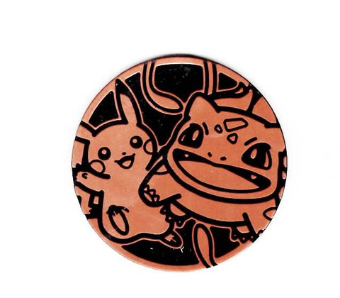Pokemon Coin - Pikachu & Bulbasaur - 2 inch - My First Battle - Plastic