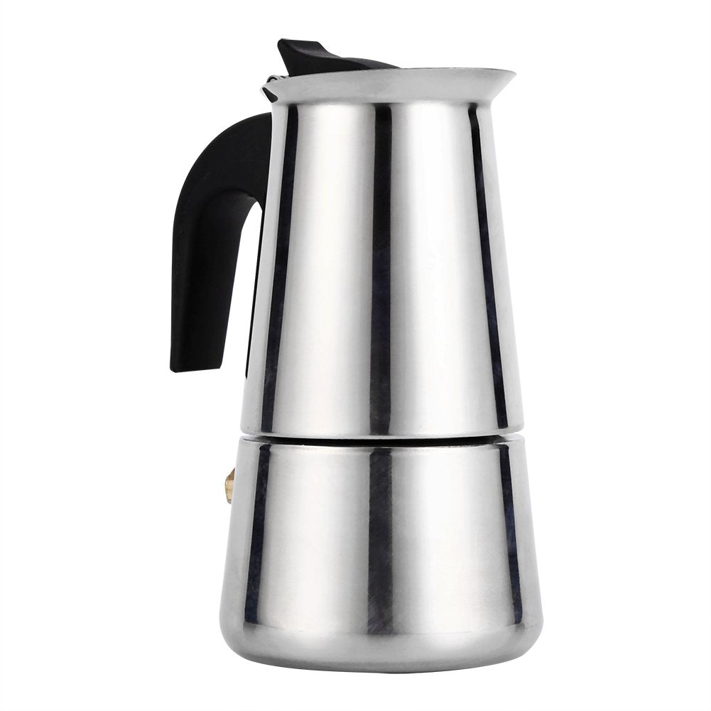 Espresso Maker, 100ml 200ml 300ml 450ml Stainless Steel Pot Coffee Maker Stove Home Office Use (100ml)