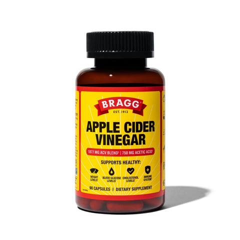 Bragg Apple Cider Vinegar Capsules - Vitamin D3 & Zinc - 750mg of Acetic Acid - Immune & Weight Management Support - Non-GMO, Vegan, Gluten Free, No Sugar (1)