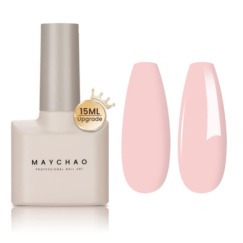 MAYCHAO 15ML Gel Nail Polish 1Pc Pink Gel Nail Polish Soak Off UV LED Baby Pink Nail Polish Nail Art Starter Manicure Salon DIY at Home, 0.5 OZ