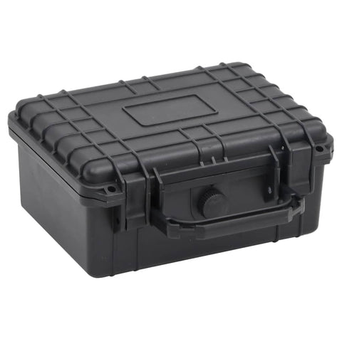 vidaXL Black Portable Flight Case with Handle - Water Resistant, Shock Resistant Road Case - Polypropylene and ABS Material - Removable Foam Inserts - 9.4"x7.5"x4.3"