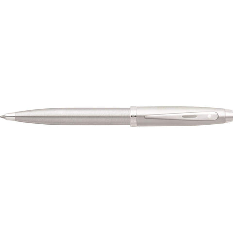 Sheaffer 100 Brushed Chrome Ballpoint Pen with Chrome Trim