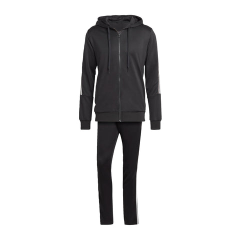 adidas Men's 3-Stripes Track Suit, Black/White, L