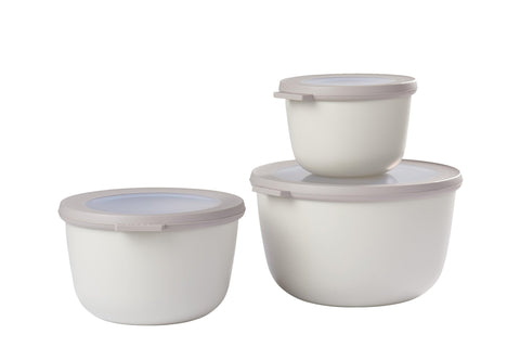 Mepal - Multi Bowl Cirqula 3-Piece Set - Food Storage Container with Lid - Suitable as Airtight Storage Box for Fridge & Freezer, Microwave Container & Servable Dish - 500, 1000, 2000ml - Nordic Green