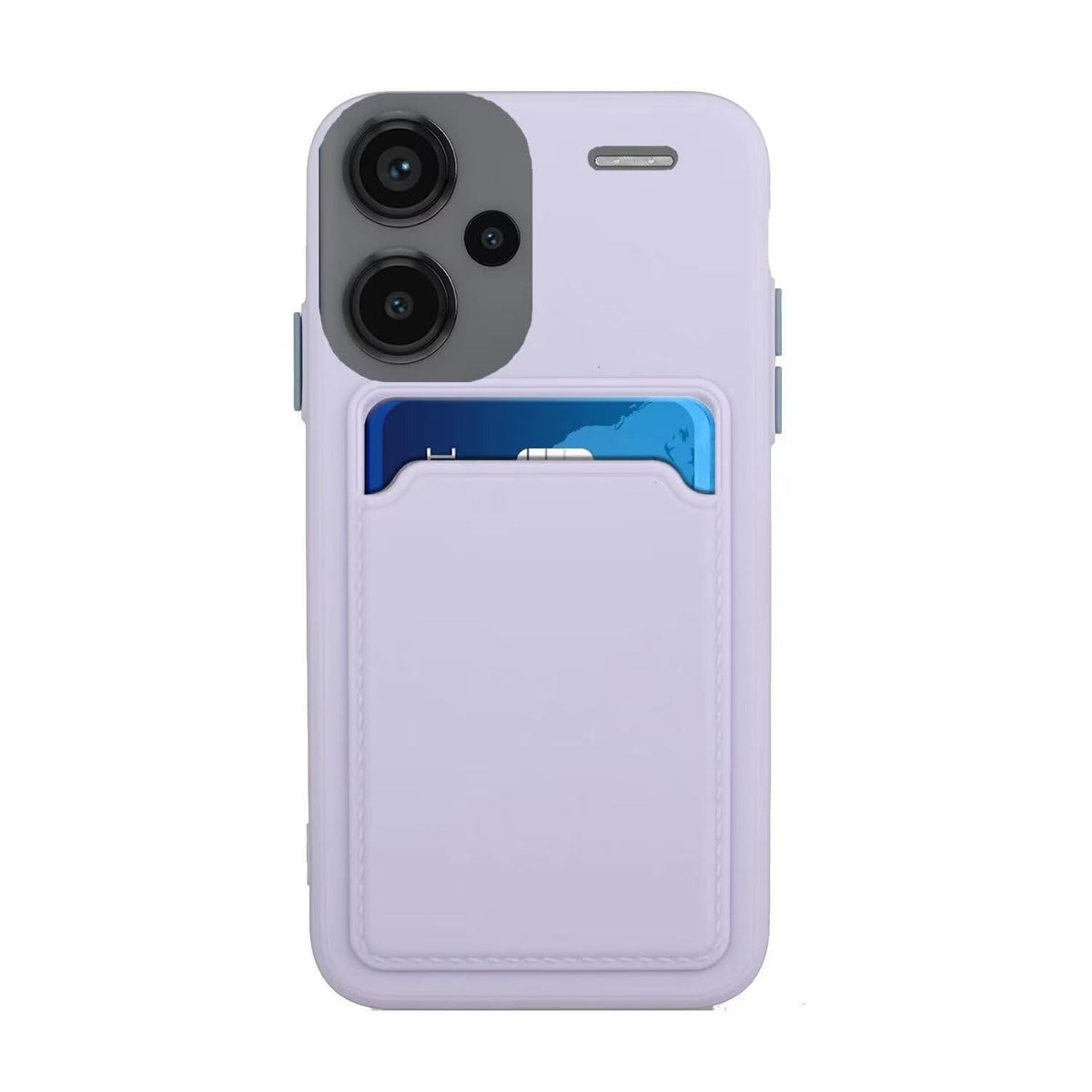 Miagon Matte Wallet Case for Xiaomi Redmi Note 13 Pro Plus 5G,Card Slot Bumper Slim Fit Protective Soft TPU Shockproof Cover with Cute Card Holder,Purple