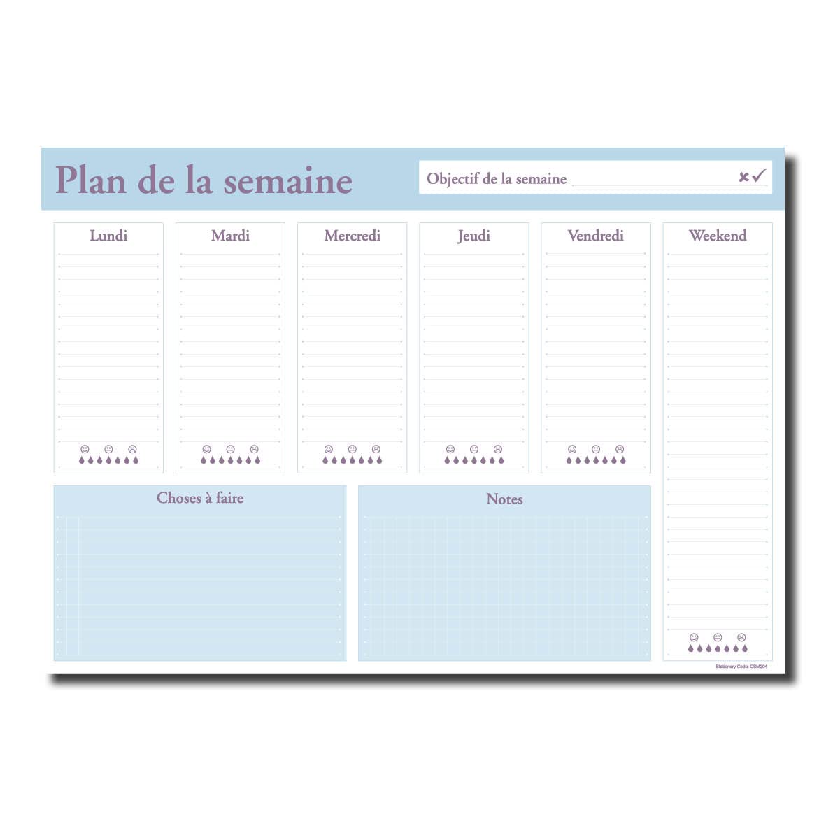 A3 Weekly Planner with Striking Metal Ink that Adds a Touch of Prestige to Your Office, Days of the Week and Calendar with 50 Removable Sheets