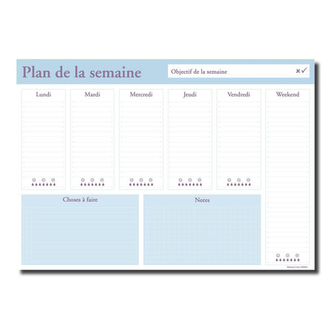 A3 Weekly Planner with Striking Metal Ink that Adds a Touch of Prestige to Your Office, Days of the Week and Calendar with 50 Removable Sheets