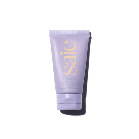 Saie Sunvisor Mini Broad Spectrum Sunscreen Moisturizer with SPF 35 - Hydrating Face Moisturizer & Sunscreen with 100% Mineral Zinc Oxide - Sheer Golden Pearl for a Radiant Glowy Finish (0.5 fl oz)