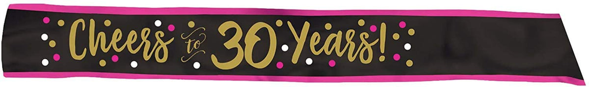 Amscan 341909 Cheers to 30 Years Sash, 1ct