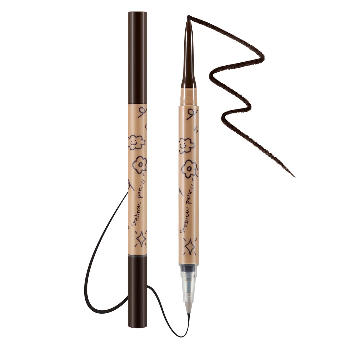 Apooliy Liquid Eyebrow Pencil Brow Pen Waterproof Micro Brow Tint, Long Lasting Eyeliner, Applicator Creates Natural Brows Effortlessly