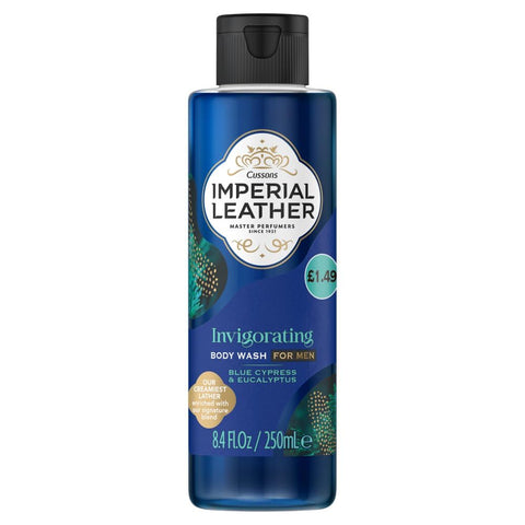 Imperial Leather Invigorating Shower Gel, Blue Cypress & Eucalyptus, Signature Oil Blend, Creamy Lather, Gentle Skin Care, Bulk Buy, Pack of 6 x 250ml || PMP