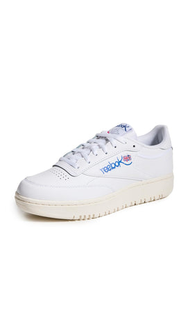 Reebok Women's Club C Double Sneaker, Footwear White/Chalk/Step Purple, 9