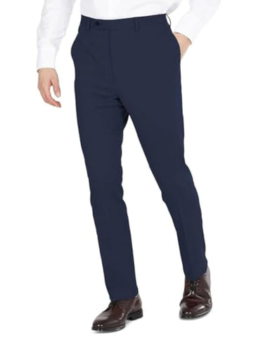 DKNY Men's Modern Fit High Performance Separates Suit Pants, Navy Solid, 31W x 32L