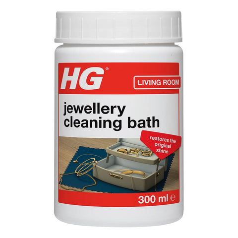 HG Jewellery, Liquid Cleaning Bath, For Gold & Silver Fine Dress Jewellery, Gentle Easy To Use Cleaner Kit Restores Shine & Sparkle - 300ml (437030106)