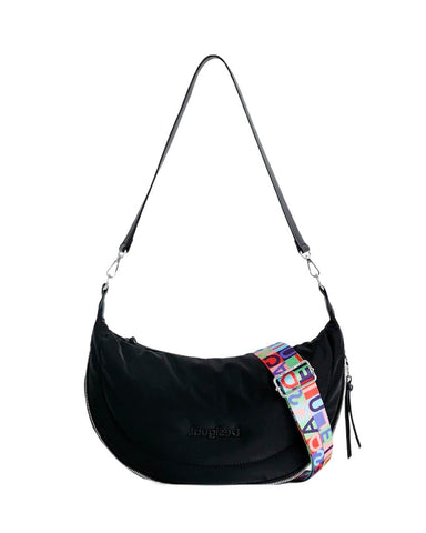 Desigual woMens Casual Shoulder Bag, Black, U US