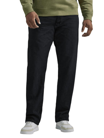 Lee Men's Big & Tall Legendary Relaxed Straight Jean, Overdye Black, 50W x 30L
