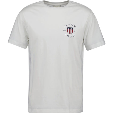 GANT Mens Short Sleeve Tshirt Grey Melange S Eggshell XL