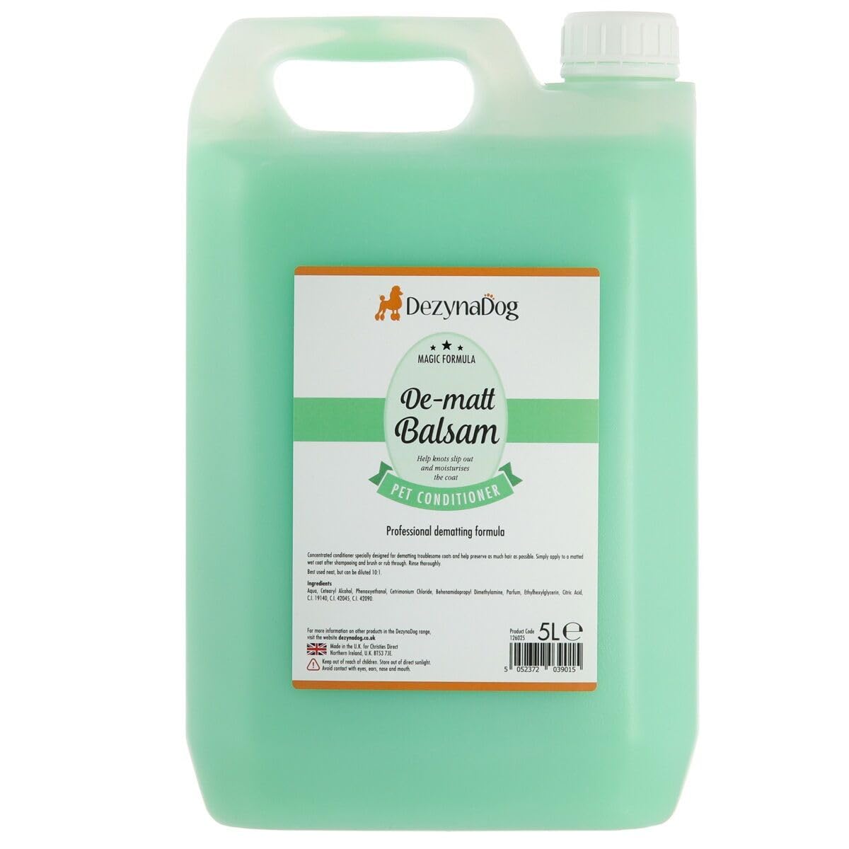 DezynaDog Magic Formula De-Matt Balsam Dog Conditioner - Dog Conditioner for Matted Coats - Dematting & Detangling Conditioner for Dogs - Perfect for Dogs with Dry or Damaged Coats, 5 Litre
