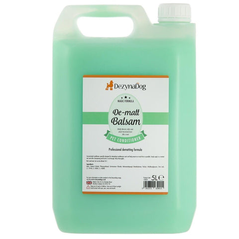 DezynaDog Magic Formula De-Matt Balsam Dog Conditioner - Dog Conditioner for Matted Coats - Dematting & Detangling Conditioner for Dogs - Perfect for Dogs with Dry or Damaged Coats, 5 Litre