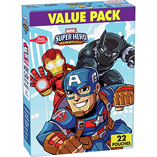 Betty Crocker Avengers Fruit Flavored Snacks, Treat Pouches, Value Pack, 22 ct, Packaging May Vary
