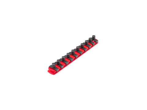 TEKTON 3/8 Inch Drive x 8 Inch Socket Rail, 10 Clips (Red) | OSR11110 | Made in USA
