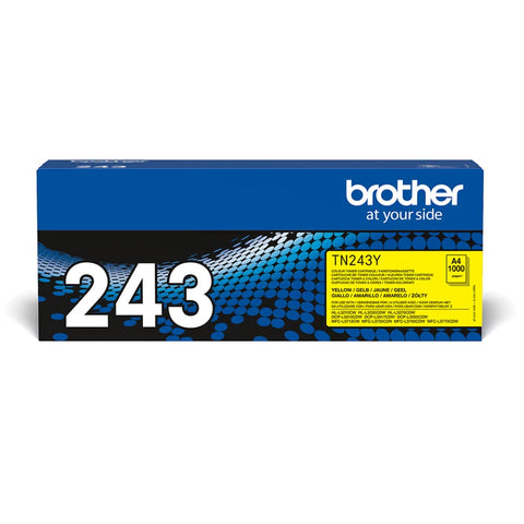 Brother TN-243Y Toner Cartridge, Yellow, Single Pack, Standard Yield, Includes 1 x Toner Cartridge, Brother Genuine Supplies