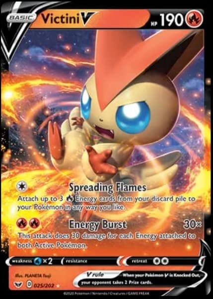 Pokemon - Victini V 025/202 - Sword & Shield - Ultra Rare Card