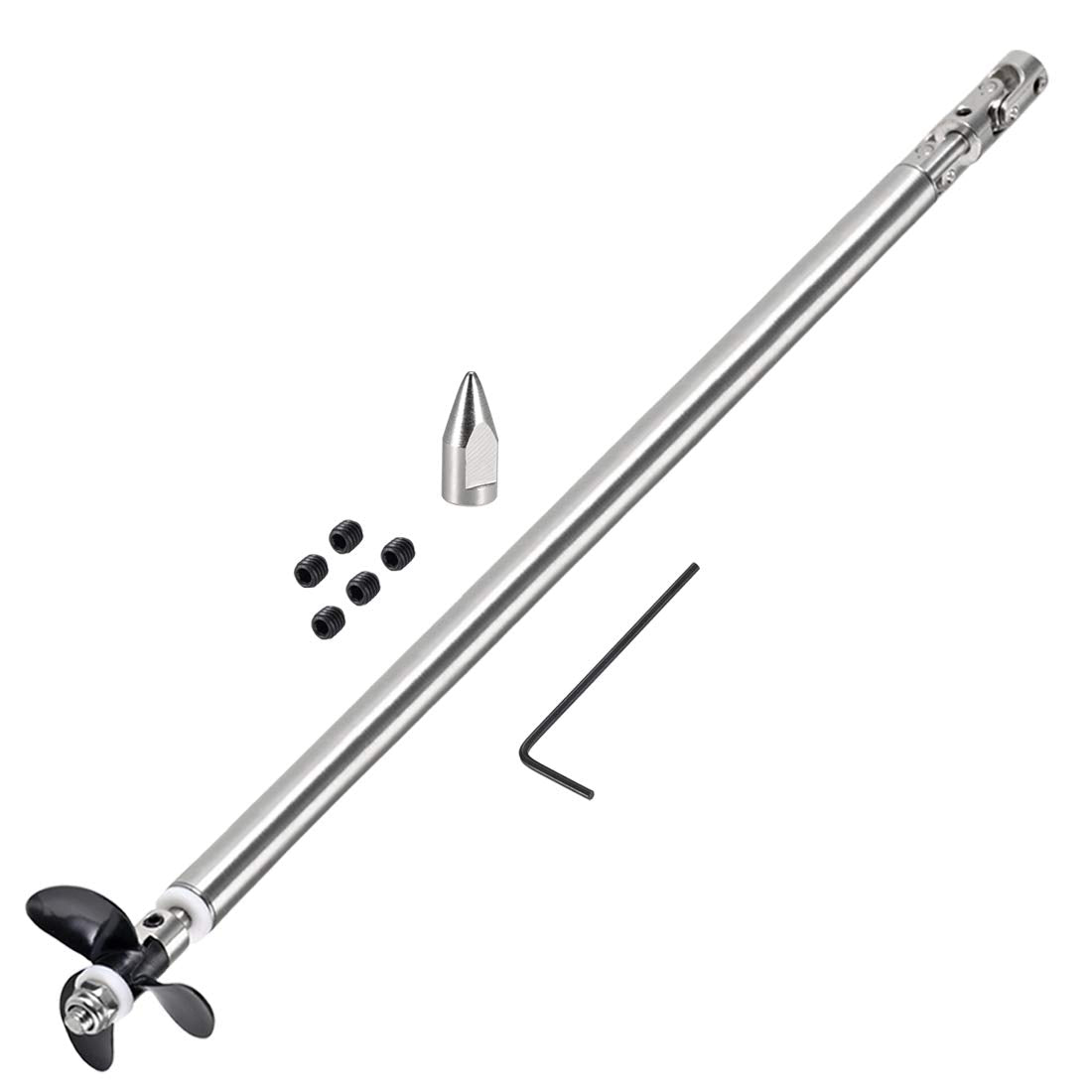 uxcell 4mm Drive Shaft, L250mm Shaft, L200mm Sleeve, D36mm Propeller, Fit for 2mm Motor Shaft