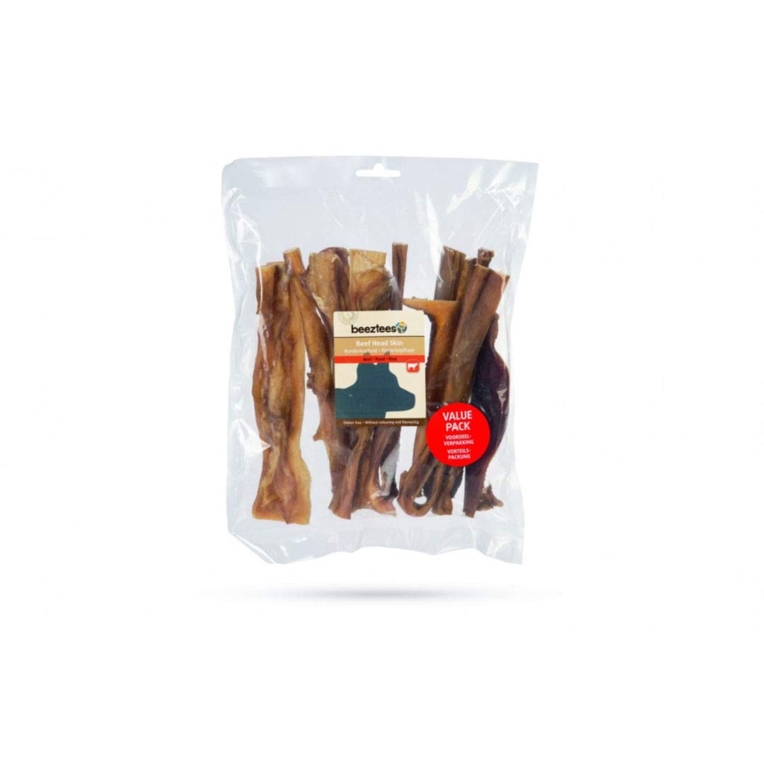 DeliSnacks Beef Head Skin Value Pack, 12 cm, 10 Pieces, Transparent