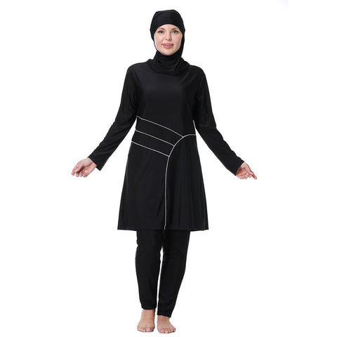 Swimsuit Women Muslim Plus Size Muslim Swimsuits for Women Modest Islamic Arabic Swimwear Burkini Traje De Ba?o Modesto para Mujeres Tallas Grandes Cobertura Completa Burkini Hijab Black e 4XL