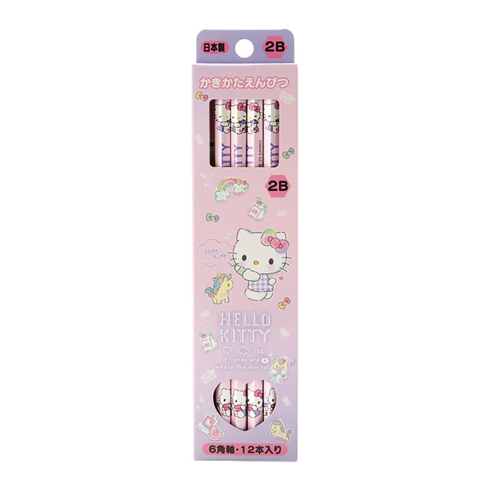 Sanrio 566152 Pencil Pack, 2B, Hello Kitty, Hello Kitty, 0.3 x 0.3 x 6.9 inches (0.8 x 0.8 x 17.6 cm), Kids Learning Stationery, Character