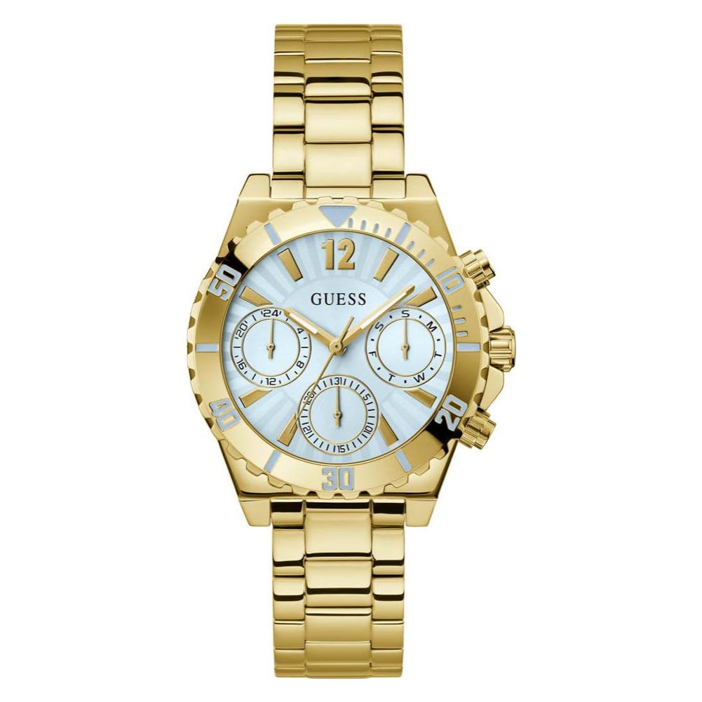 GUESS Women's 38mm Watch - Gold-Tone Bracelet Blue Dial Gold-Tone Case