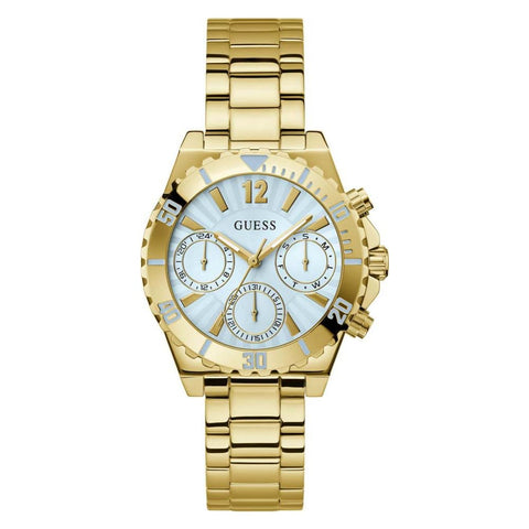 GUESS Women's 38mm Watch - Gold-Tone Bracelet Blue Dial Gold-Tone Case